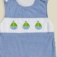 thumbnail image 5 of Sopiago Baby Boy Clothes Embroidery Smocked Jumpsuit Sleeveless Romper for Baby Boy Spring Summer Outfit Baby Boys' Overalls (Dark Blue,3-6 Months), 5 of 7