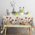 thumbnail image 4 of Spring Easter Tablecloth, Easter Eggs Bunny Floral Table Cloth Waterproof, Spring Flowers Kitchen Table Decor for Dining Holiday Party 60x84 Inch Rectangle, 4 of 4