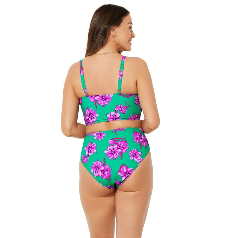 Swimsuits For All Women's Plus Size Cut Out Longline Bikini Set 14