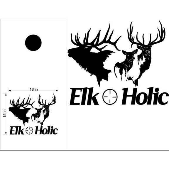 Elk Hunter Cornhole Board Vinyl Decal Sticker Bean Bag Toss Stickers