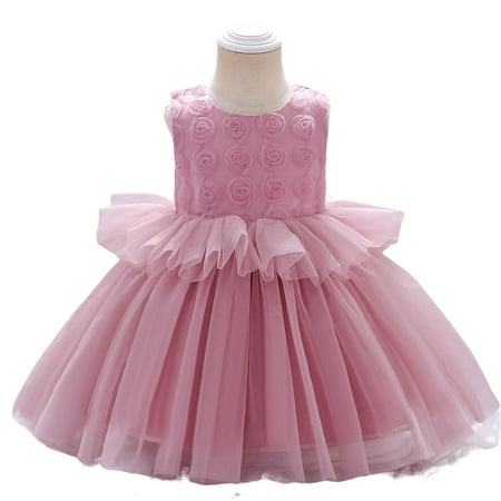 

Phenas Toddler Girls Flower Dress Lace Tulle Sleeveless Princess Dress Kids Birthday Wedding Party Dresses