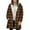Brown, variant on DAFPZW Women's Long Plaid Coat Faux Fur Lining Winter Hooded Trench Coat Checkered Jacket Warm Overcoat with Pocket