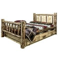 thumbnail image 3 of Montana Woodworks MWGCSBTLZWOLF Glacier Country Storage Bed with Laser Engraved Wolf Design - Twin Size, 3 of 10