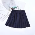 thumbnail image 4 of Lejafay Schoolgirls Basic Pleated Uniform Skirt Stretch Swing Skater Skirt with Lining Shorts Tennis Navy Blue 110, 4 of 4