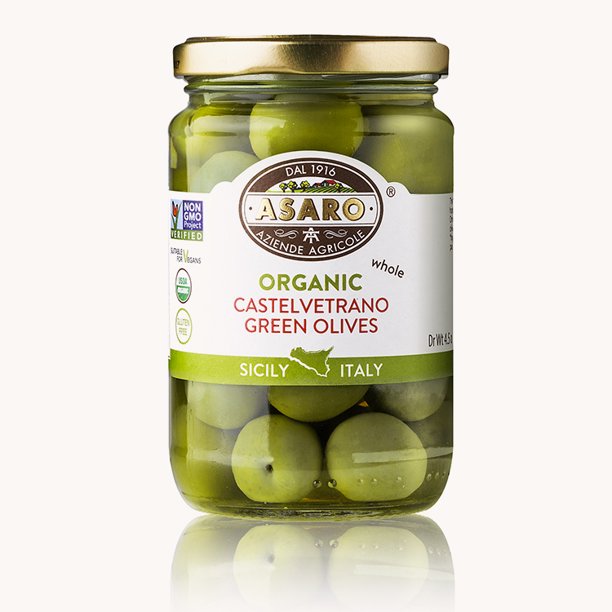 Organic Whole Castelvetrano Green Olives 6 oz