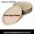 thumbnail image 1 of 12 In Compostable Plate, Natural Cashew Nuts (sugarcane Fiber), Daily Tableware - Disposable - Oval Shaped - Suitable for Microwave Heating - Gluten Free, 1 of 7