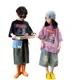 thumbnail image 5 of Camiseta holgada de algodón con cuello redondo y manga corta para niños y niñas, Top informal versátil con estampado de letras de dibujos animados para niños y niñas, 5 of 5