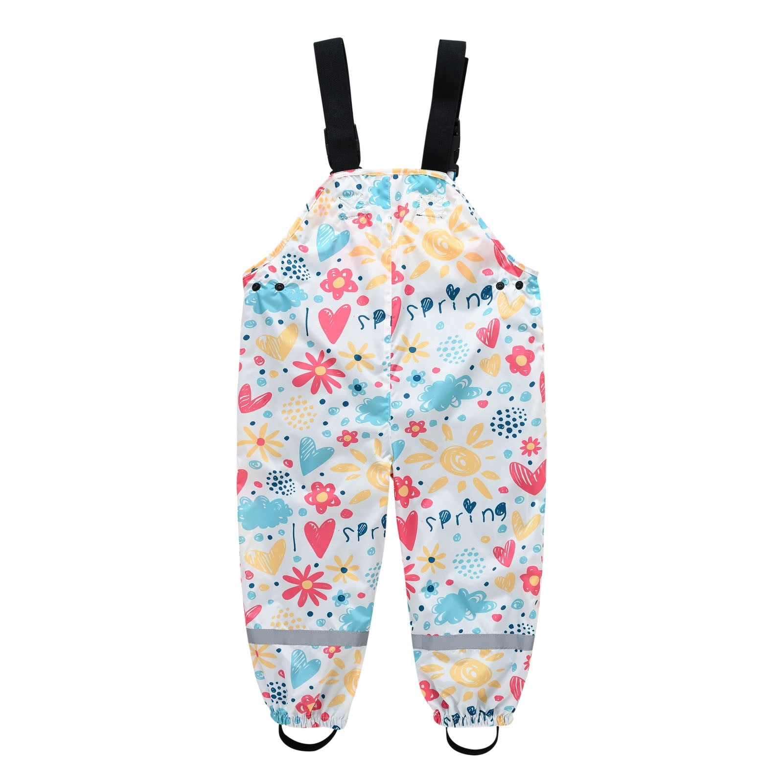 Mlqidk Toddler Rain Pants Waterproof Rain Dirty Proof Suspender