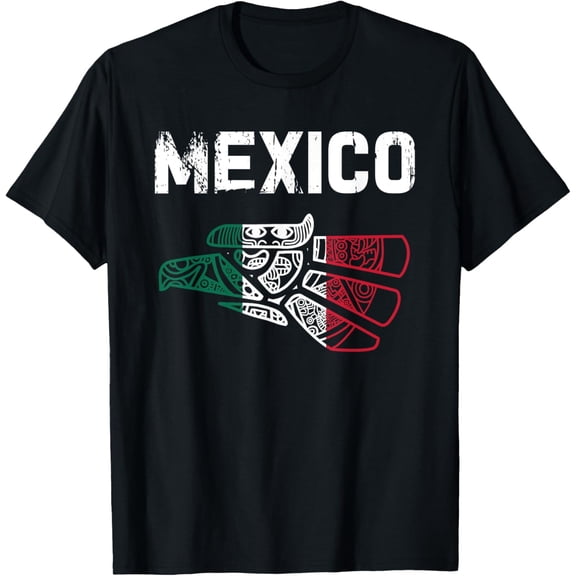 Retro Mexico Eagle Flag Graphic T-Shirt - Aztec Mayan Heritage Patriotic Unisex Adult Tee - Vintage Style Mexican Pride Apparel
