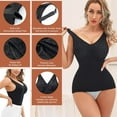thumbnail image 4 of Irisnaya Women's Shapewear Lace Camisole Tank Tops Tummy Control Compression Bodysuit Built in Bra Body Shaper Slimming V-neck Vest(Black Large), 4 of 7