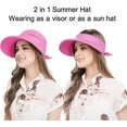 thumbnail image 4 of Women Sun Hat for Outdoor UV Protection, Wide Brim Sun Hat Ponytail, Convertible Zip-Off Beach Hat Visor, 4 of 9