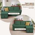thumbnail image 2 of Pingliang Home Pull Out Sleeper Sectional Sofa Bed with Storage Chaise, Convertible L Shaped Couch with Side Pockets,Modern Linen Reversible Sofa Couch for Living Room Apartment Office Studio, 2 of 8