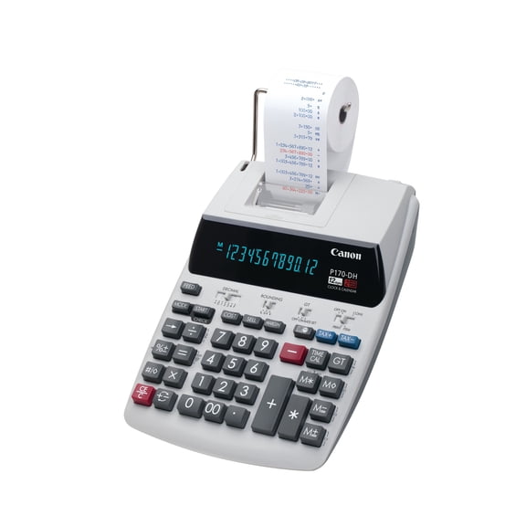 Canon P170-DH-3 Business Printing Calculator 12-Digit LCD, White