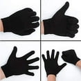 thumbnail image 4 of 10 Pack of Bulk Wholesale Adult One Size Knit Stretch Cold Winter Weather Gloves for Men, Women, Teens, Homeless and Charity Donations for Harsh Climates and Temperatures in Black, 4 of 7