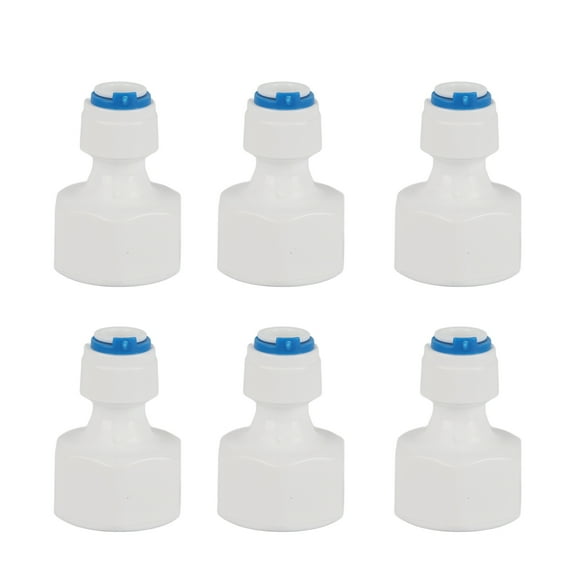 Water Filter Fitting Connector,6pcs 1/4 Tube OD to 1/2 Female Push in Quick Connector for Water Filter Reverse Osmosis