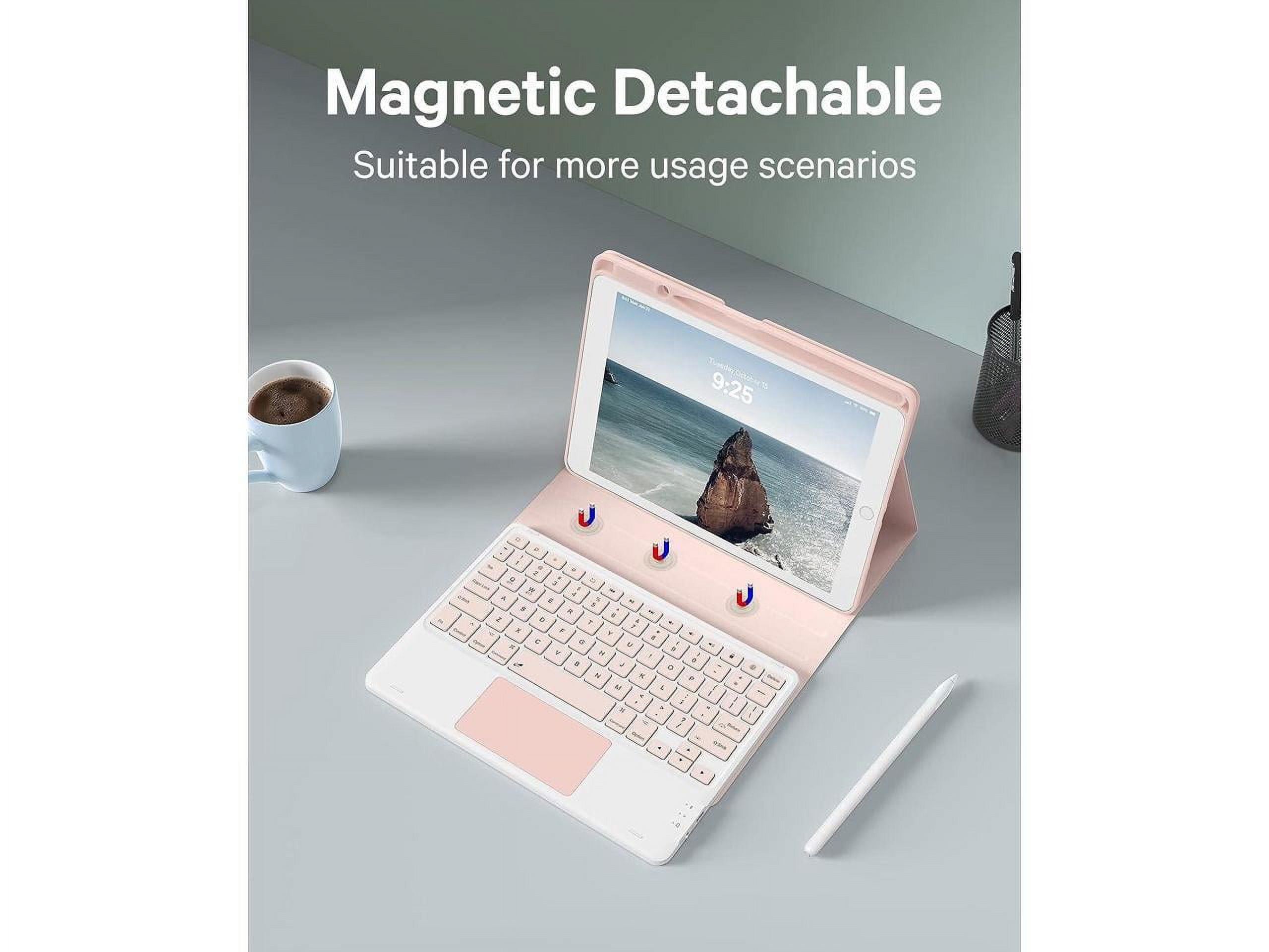 Touchpad Keyboard Case for iPad pro 12.9 2017 2015 2nd 1st Generation, Smart Stand Cover with Detachable Wireless Magnetic Keyboard, Pencil Holder