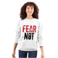 thumbnail image 3 of Fear Not Paint Splatter Christian Unisex Plus Fleece Graphic Sweatshirt Brisco Brands 5X, 3 of 5