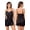 Black, variant on Ekouaer Satin Pajamas Set for Women Silk Cami Pjs Sets Soft Sleepwear V Neck Camisole Top and Shorts