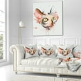 thumbnail image 3 of Designart Red Faced Cat Watercolor Sketch - Animal Throw Pillow - 16x16, 3 of 5