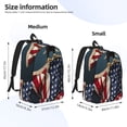 thumbnail image 3 of Honeii American Flag Print Canvas College Laptop Backpack, Durable Rucksack Travel Notebook Bag School Backpack Book Bag for Men Women-Medium, 3 of 7
