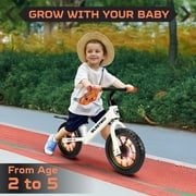WLRETMCI Toddler Balance Bicycle Kids Training Bike Height Adjustable Bicycle for Toddler 2-5 Years Old Kid Baby Bike, White
