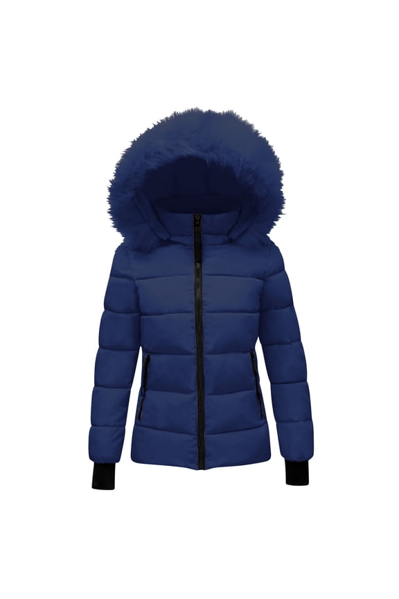 Womens Trendy Warm Lapel Cotton Padded Jackets Puffer Jackets 2025 Winter Women's Casual Fashion Solid Color Fall/Winter Zipper Long Sleeved Parkas Coat Tops