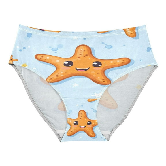 Women's Underwear Cute Cartoon Starfish Hipster Panties Underwear for women, X-Small