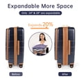 thumbnail image 3 of New York Xpress 3 Piece Hardside Luggage Set Expandable Front Opening Suitcase with TSA Lock, 20/24/28in, Blue, Cy2431, 3 of 10