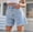 Sky Blue, variant on Qulqfy Denim Women's Casual Bermuda Blue Comfort Solid High Waisted Loose Shorts Trouser Pants for Women S