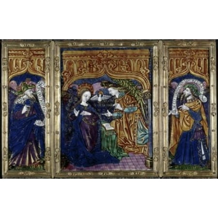 Triptych of the Annunciation & the Prophets David & Isaiah ca 1500 Master of the Orleans Triptych (active 1500-1520 French) Enamel (Limoges) Walters Art Museum Baltimore Maryland USA Canvas Art - (24