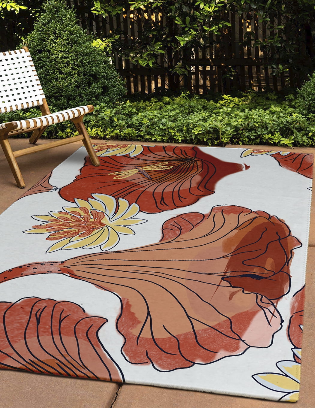 4' x 6' Simply Daisy Lotokoi Oriental Chenille Area Rug, Orange