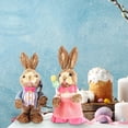thumbnail image 3 of 2 uds decoración de conejo de paja, decoración de de Pascua, decoración de primavera de conejos, estatua de pareja para fiesta, cocina,, 3 of 6