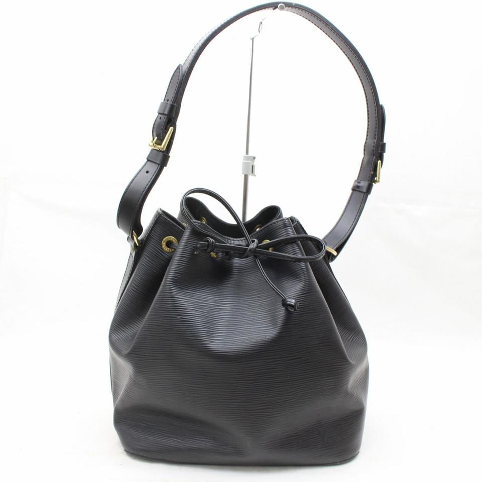 Louis Vuitton Black Epi Noir Petit Noe Drawstring Bucket Hobo 868887 - 0