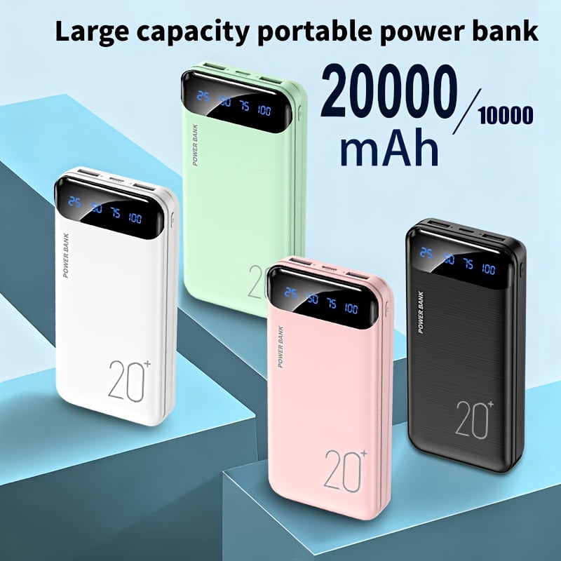High-Capacity Outdoor Emergency Backup Power Supply of 10000/20000Mah. Features 2Xusb Outputs; Type-C And Input Ports, LED Digital Battery Display, And a Safe, Stable Polymer Lithium Battery,