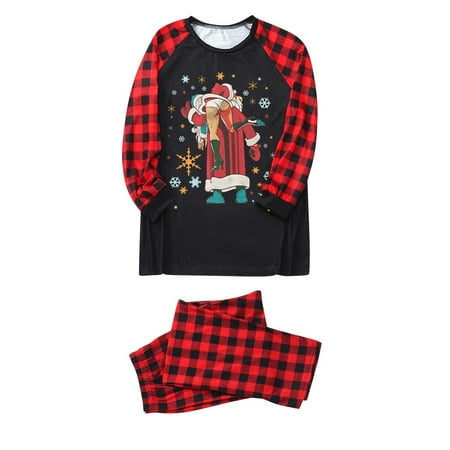 

Christmas Pajamas for Family Parent-Child Outfit Winter Fall Ladies Mother s Wear Warm Suit Plaid Print Home Clothes Suit Pajama Sets