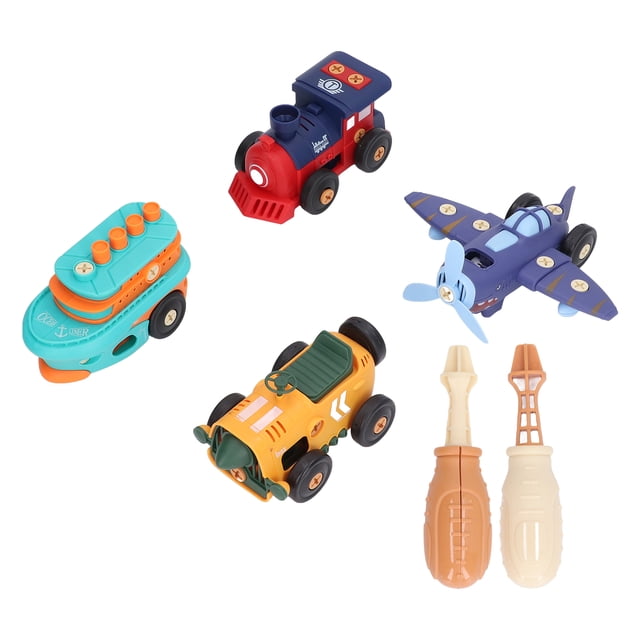Desarmar vehículo de juguete educativo Retro coche avión barco tren DIY conjunto de juego para niños y niñas
