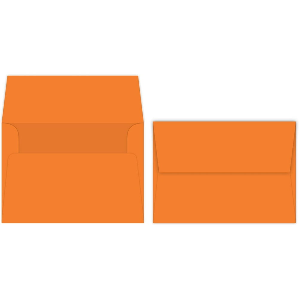 Orange A7 Bright Color Envelopes 5 1/4 x 7 1/4 Inches Perfect for 5x7 Photos, DIY Arts and