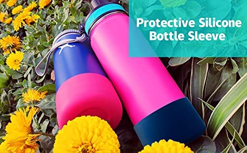 One MissionX Protective Silicone Sleeve Compatible with Hydro Flask 12 oz - 40 oz Water Bottles, Anti-Slip Bottom Boot Cover Accessories, BPA Free WH