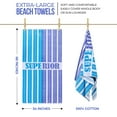 thumbnail image 3 of Superior Striped Cotton Large Oversized Beach Towel, 34" x 68", Cool, Blue/ Purple, 3 of 12