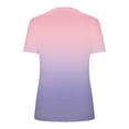 thumbnail image 4 of Women’s Gradient Tops Plus Size V Neck T Shirts Going Out Summer Tops For Women Casual Tunic Blouse Size L-5XL (2XL, Pink), 4 of 5
