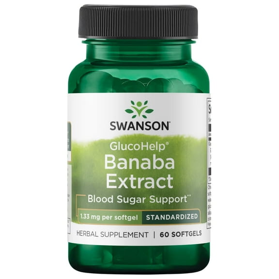 Swanson Glucohelp Banaba Extract 1.33 Milligrams (std to 18%) 60 Sgels
