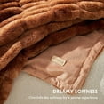 thumbnail image 6 of EVERGRACE Luxurious Soft Faux Rabbit Fur Throw Blanket, Cozy Fuzzy Plush Warm Throws for Couch Bed Sofa Chair Home Decor, Ruched Bubble Fluffy Blanket with Reversible Velvet, 50"" x 60"", Clay, 6 of 8