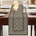 thumbnail image 3 of Table Runners 72 Inches Long Dress Scarves, Grey Boho Farmhouse Kitchen/Dining Table Runner, Coffee Tablerunners, Vintage Ethnic Tribe Abstract Art Floral 13x72 Inch, 3 of 9