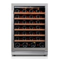 thumbnail image 3 of Ca'Lefort 24 inch Wine Cooler Refrigerator, 61 Bottle Under Counter Wine Fridge with Double Glass Door for Home/Office,  Built-in & Freestanding, 3 of 10