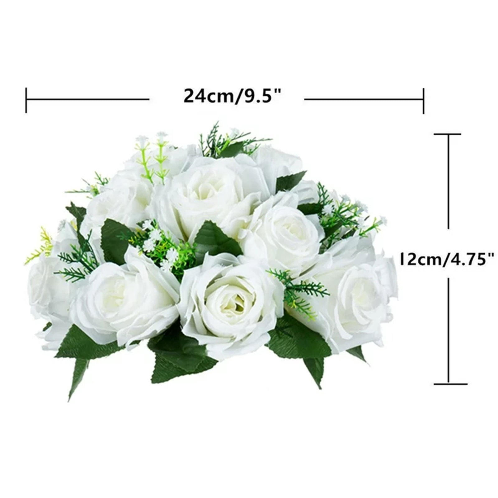 2-Pack Milk White Simulation Silk Flower Ball – Miyuadkai Road Flower Main Table Decoration for Wedding Car Staircase, Wedding Supplies Props, Faux Floral Balls
