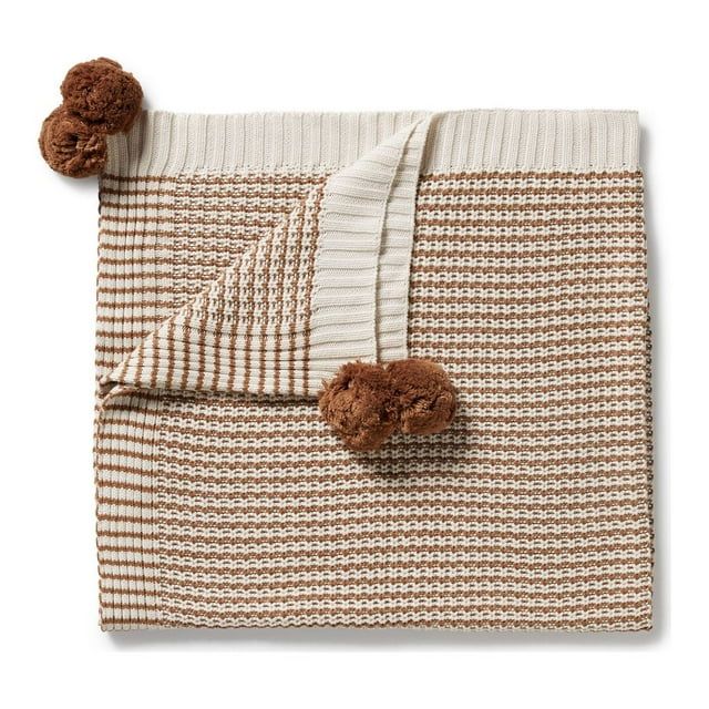 Wilson+Frenchy Couverture Tricotée Biologique - Cannelle