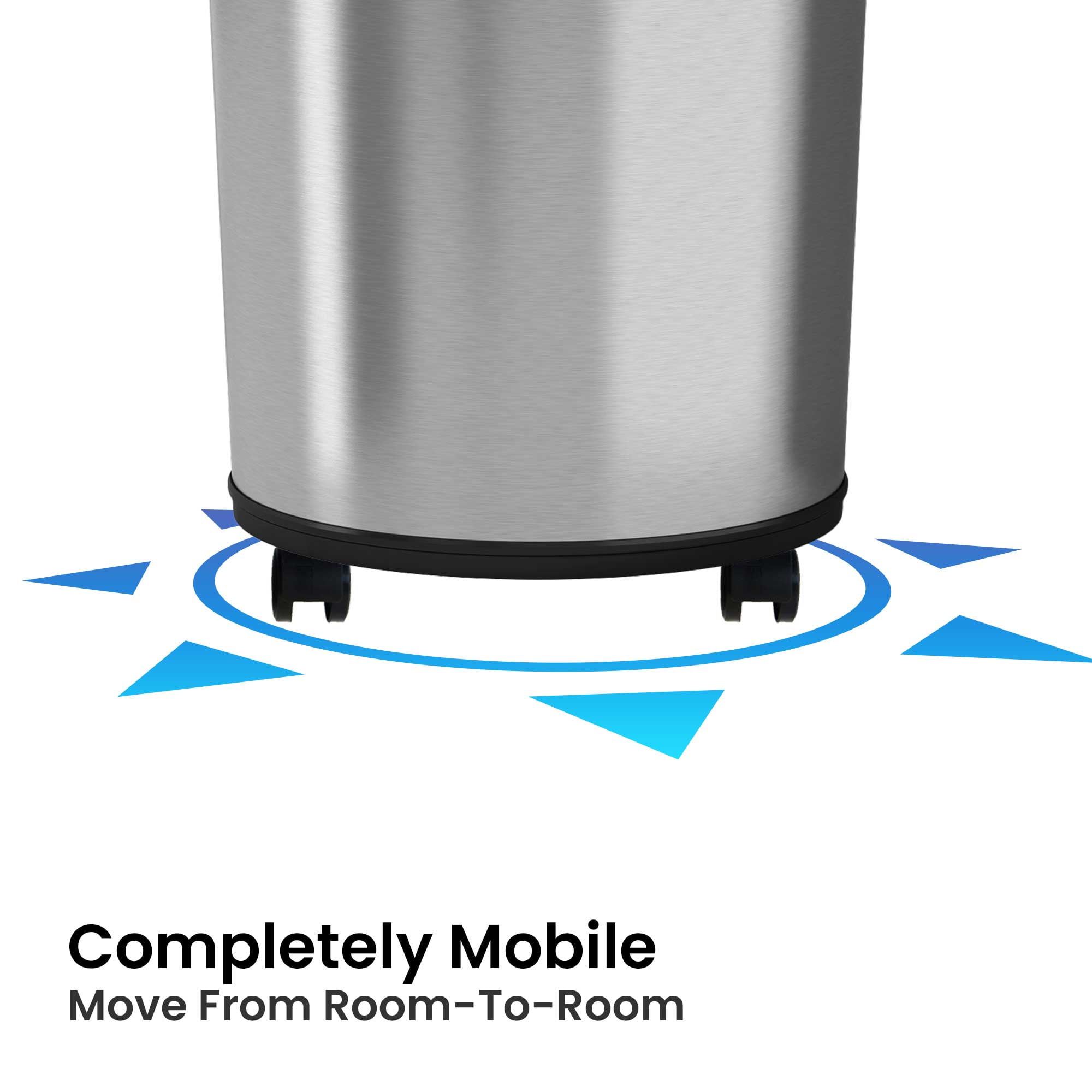 iTouchless Stainless Steel Trash Can w/AbsorbX Odor Control/Wheels 18 Gal Silver IT18RC