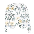 thumbnail image 6 of NTACZA Crewneck Tops for Women Floral White Long Sleeve Sweatshirts Loose Plus Size Pullover Shirts Blouse for Women L, 6 of 7