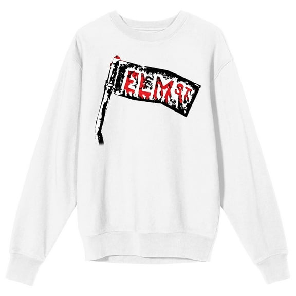 Nightmare On Elm Street Street Sign Women's White Long Sleeve Sweatshirt-Large