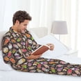 thumbnail image 6 of Pofeuu Milk Tea Print Men's Long Sleeve Pajama Set Pijamas Para Hombres Pijamas Para Hombres Mens Pajamas Set-X-Large, 6 of 7